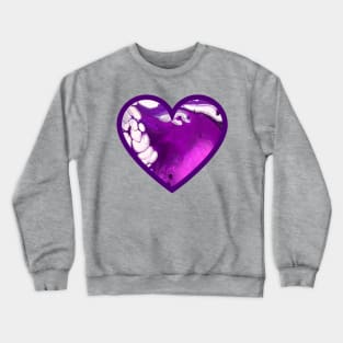 Purple/Lavender Paint Pour Heart Crewneck Sweatshirt